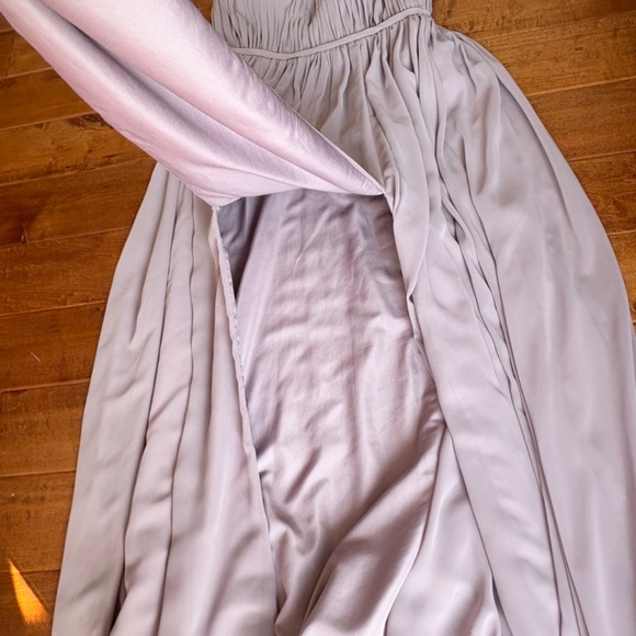 Azazie Vintage Mauve A-Line Double Split V-Neck Maxi Dress Size 8 - Picture 11 of 11